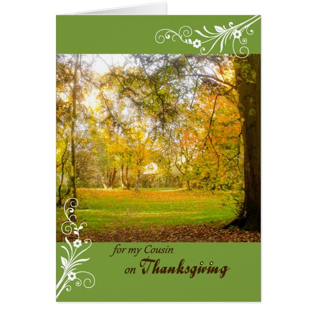 Thanksgiving pour Cousin Fall Colours Park Scene (Devant)