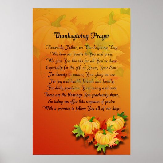 Thanksgiving Prayer Poster (Voorkant)
