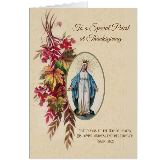 Thanksgiving priest Virgin Mary naherfst Flowers (Voorkant)