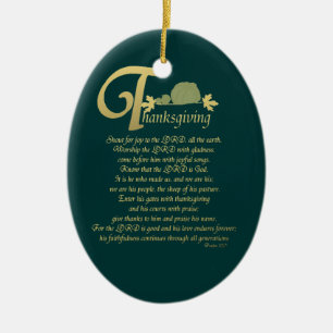 Thanksgiving - Psalm 100 Keramisch Ornament