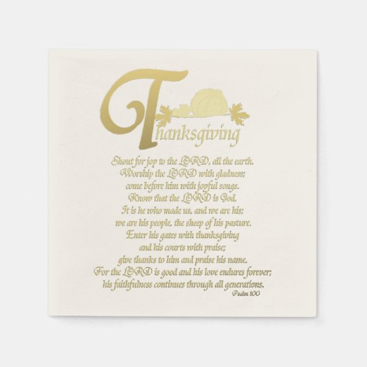 Thanksgiving - Psalm 100 Servet (Voorkant)