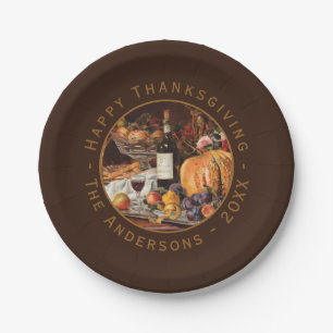 Thanksgiving  Pumpkin Autumn Fruits Brown Papieren Bordje