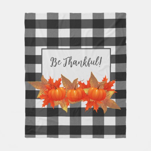 Thanksgiving Pumpkin Buffalo Pset Fleece Blanket (Voorkant)