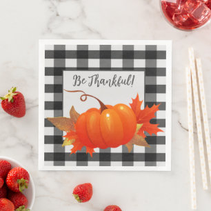 Thanksgiving Pumpkin Buffalo Pset Paper Napkin Servet