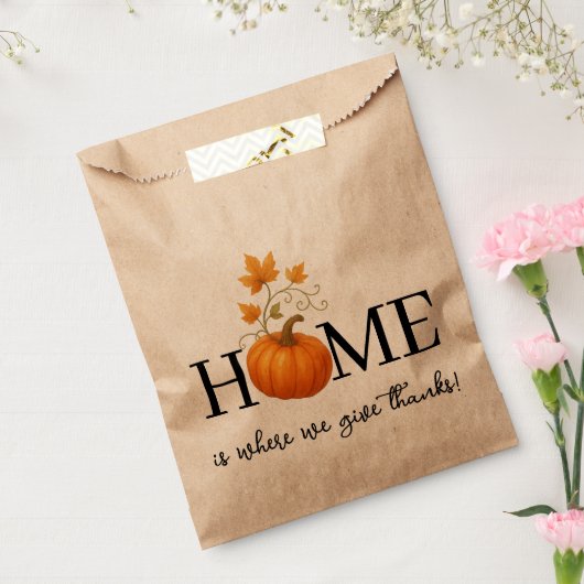 Thanksgiving Pumpkin Home is waar we Bedankt geven Bedankzakje (Gezegeld)