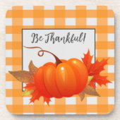 Thanksgiving Pumpkin Oranje Buffalo Plays Bier Onderzetter (Voorkant)