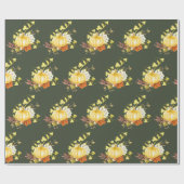 Thanksgiving Pumpkin Pattern Glossy Cadeaupapier (Vlak)