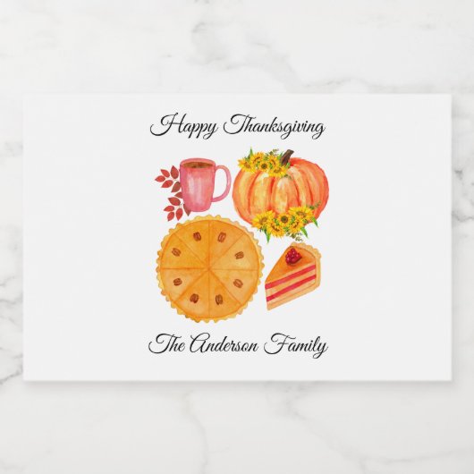 Thanksgiving Pumpkin Spiced Latte Sparkling Wijnetiket (Enkel label)