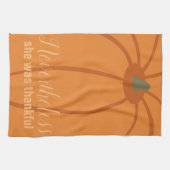 Thanksgiving Pumpkin Thankful Kitchen Towel Theedoek (Horizontaal)