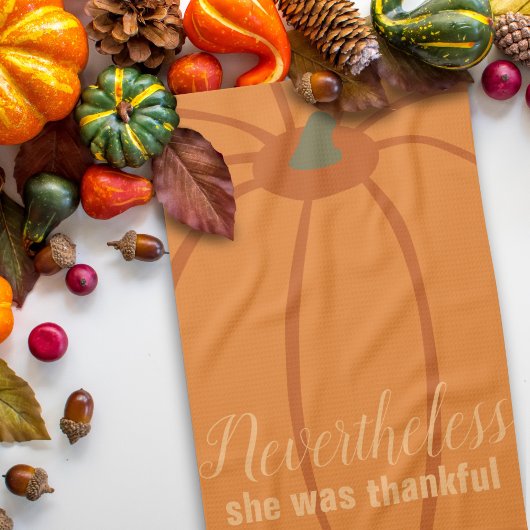 Thanksgiving Pumpkin Thankful Kitchen Towel Theedoek