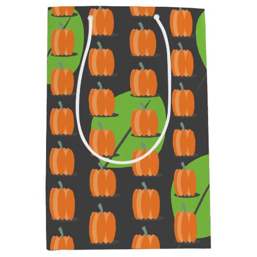 Thanksgiving Pumpkin Theme Pattern Medium Gift Bag Medium Cadeauzakje (Voorkant)