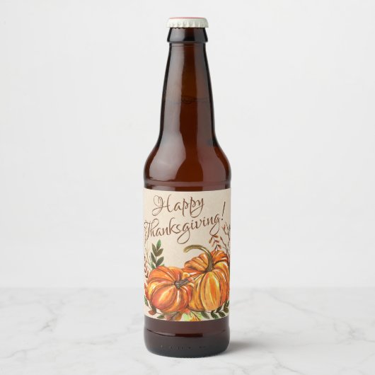 Thanksgiving Pumpkins Bier Etiket (Voorkant)