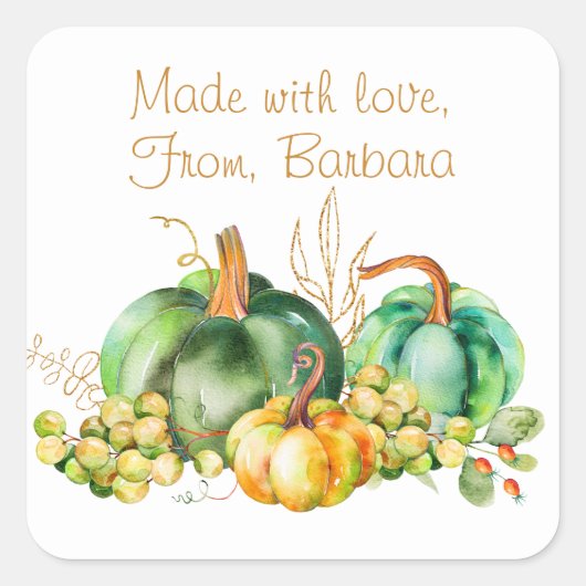 Thanksgiving Pumpkins Homemade Bakery Sticker (Voorkant)