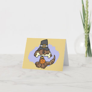 Thanksgiving puppykaart feestdagen kaart