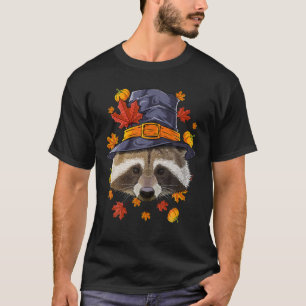 Thanksgiving Raccoon Pilgrim Costume Herfst herfst T-shirt