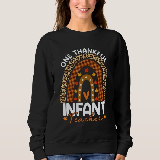 Thanksgiving Rainbow Leopard One Thankful Infant T Trui (Voorkant)