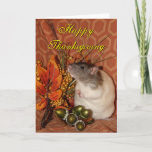 Thanksgiving rattenkaart feestdagen kaart