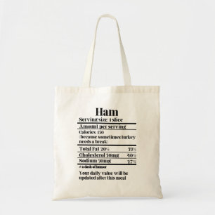 Thanksgiving Recept Ham Nutrition Facts.w Tote Bag