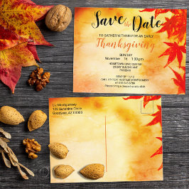 Thanksgiving Red Autumn verliest Sjabloon grens Briefkaart