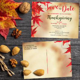 Thanksgiving Red Autumn verliest Sjabloon grens Briefkaart