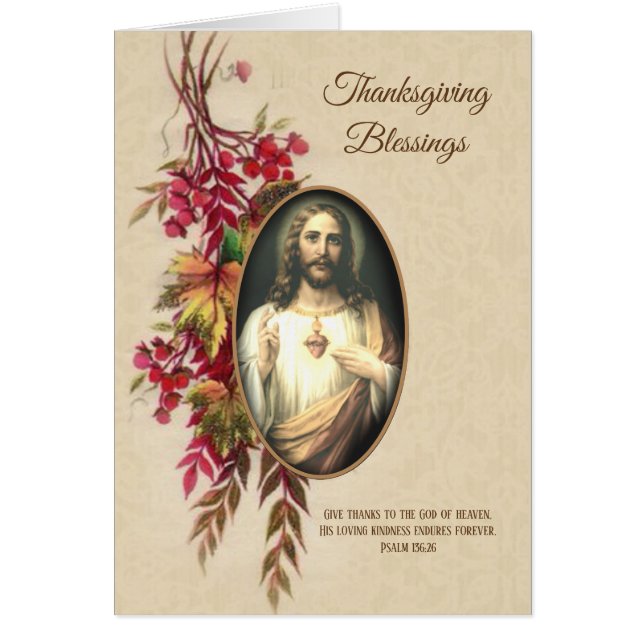 Thanksgiving Religieus heilig hart van Jezus (Voorkant)