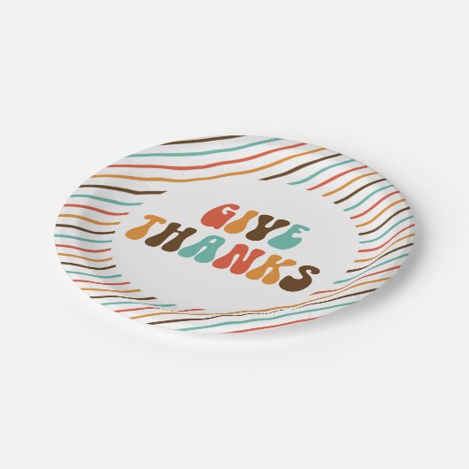 Thanksgiving Retro geeft Borden Bedankt papier Papieren Bordje (Gekanteld)