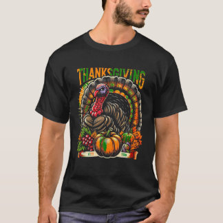 Thanksgiving Retro  ontwerp Turkije Groente T-shirt