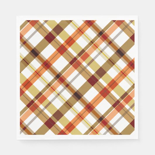 Thanksgiving Retro Plaid Servet (Voorkant)