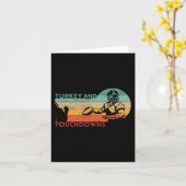 Thanksgiving Retro Turkije en Touchdowns F Kaart (Gele Bloem)