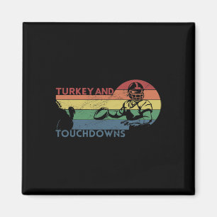 Thanksgiving Retro Turkije en Touchdowns F Magneet