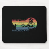 Thanksgiving  Retro Turkije en Touchdowns F Muismat (Voorkant)