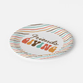 Thanksgiving Retro-vrienden met papieren Borden Papieren Bordje (Gekanteld)