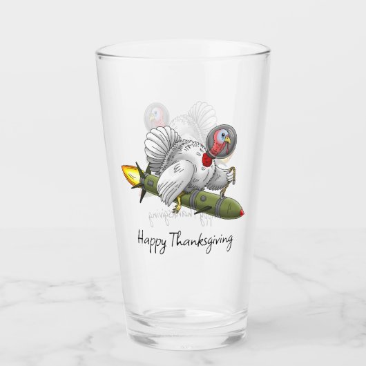 Thanksgiving Rocket Turkije Glas (Voorkant)