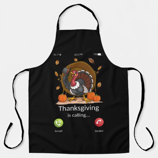 Thanksgiving roept Cartoon Turkije Schort (Voorkant)