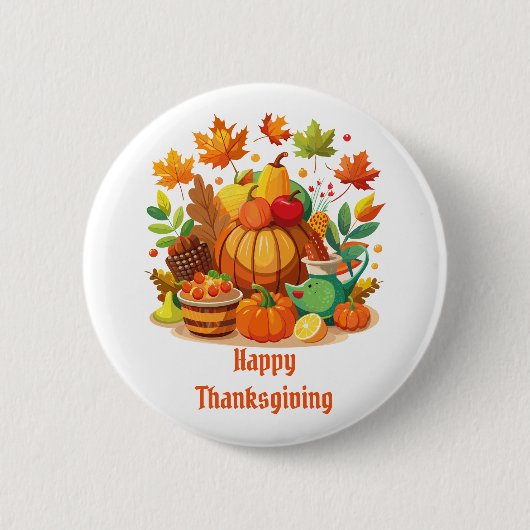 Thanksgiving Ronde Button 5,7 Cm (Voorkant)