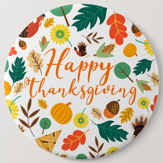 Thanksgiving Ronde Button 6,0 Cm (Voorkant)