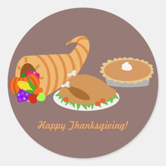 Thanksgiving Ronde Sticker (Voorkant)