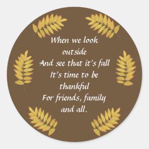 Thanksgiving Ronde Sticker