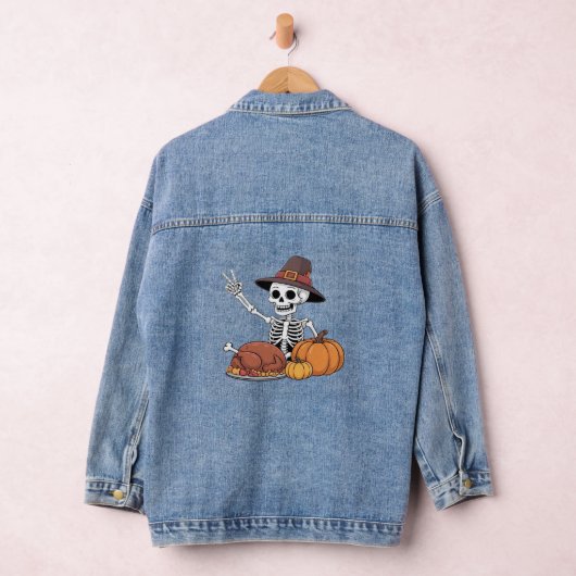 Thanksgiving röntgenfoto skelet Funny Rock Hand He Denim Jacket (Hangar)