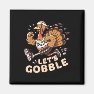 Thanksgiving Running Turkije Trot 2024 Let's Gobbl Magneet