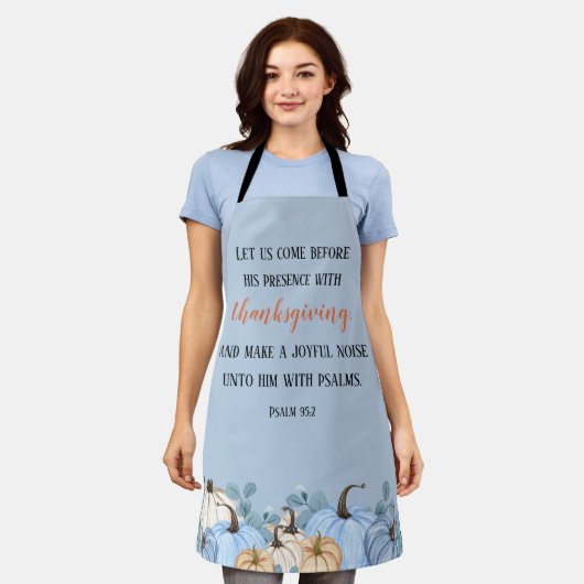 Thanksgiving - Rustic Blue Scripting Schort (Gedragen)