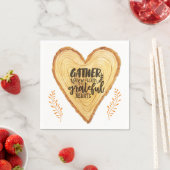 Thanksgiving Rustic Elegant Grateful Hearts Servet (Insitu)