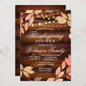 Thanksgiving Rustic Fall Leaf Invitation (Devant / Derrière)