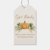 Thanksgiving rustieke Herfst pompoen Cadeaulabel (Voorkant)