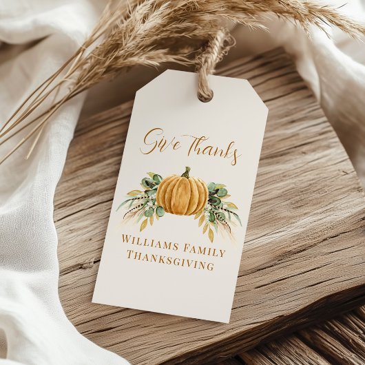 Thanksgiving rustieke Herfst pompoen Cadeaulabel