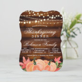 Thanksgiving rustieke Herfst pompoen uitnodiging (Staand voorkant)