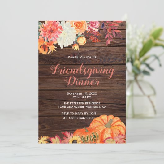 Thanksgiving rustique | Invitations d'action amica (Debout devant)