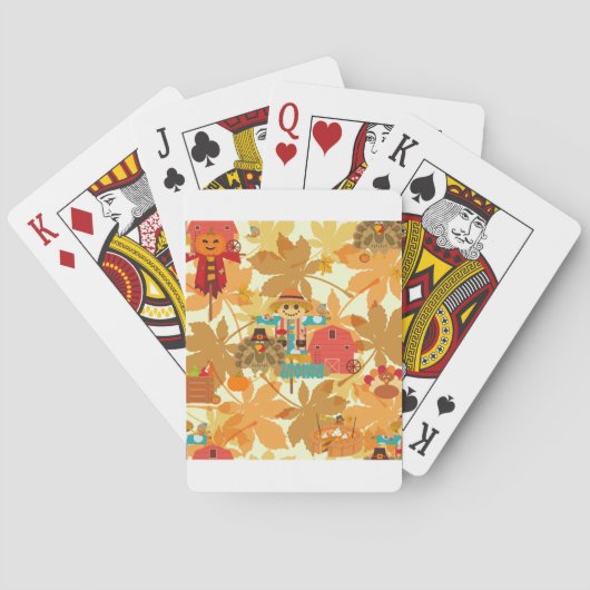Thanksgiving scarecrow pokerkaarten (Achterkant)