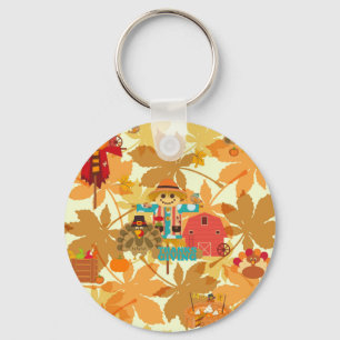 Thanksgiving scarecrow sleutelhanger