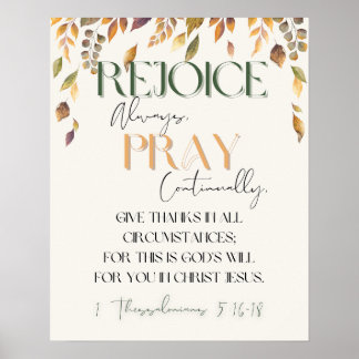 Thanksgiving Schrift Muur Art-1 Thessaloniërs 5 Poster